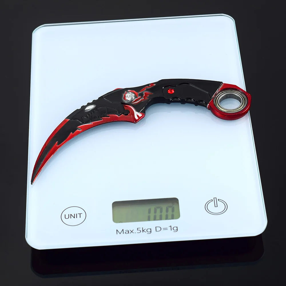 Adornos de metal para decorar de 18 cm/7,08 pulgadas, dragón azul, karambit, garra de dragón dorado.