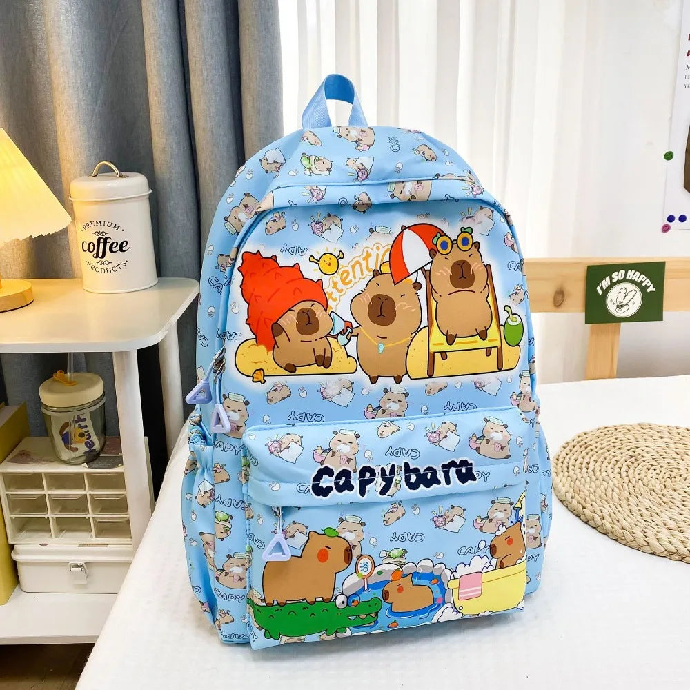 Mochila de capibara de gran capacidad, de nailon, ultraligera, para el regreso a clases.