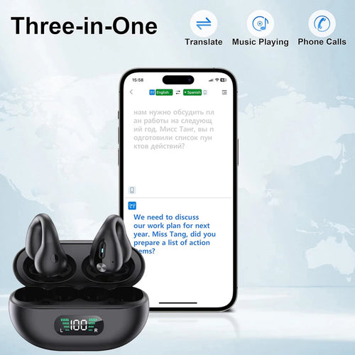 YYK-Q80 Smart AI Earphones Translate 144 Languages ​​Hifi Stereo Translation Waterproof Sports Earphones new.