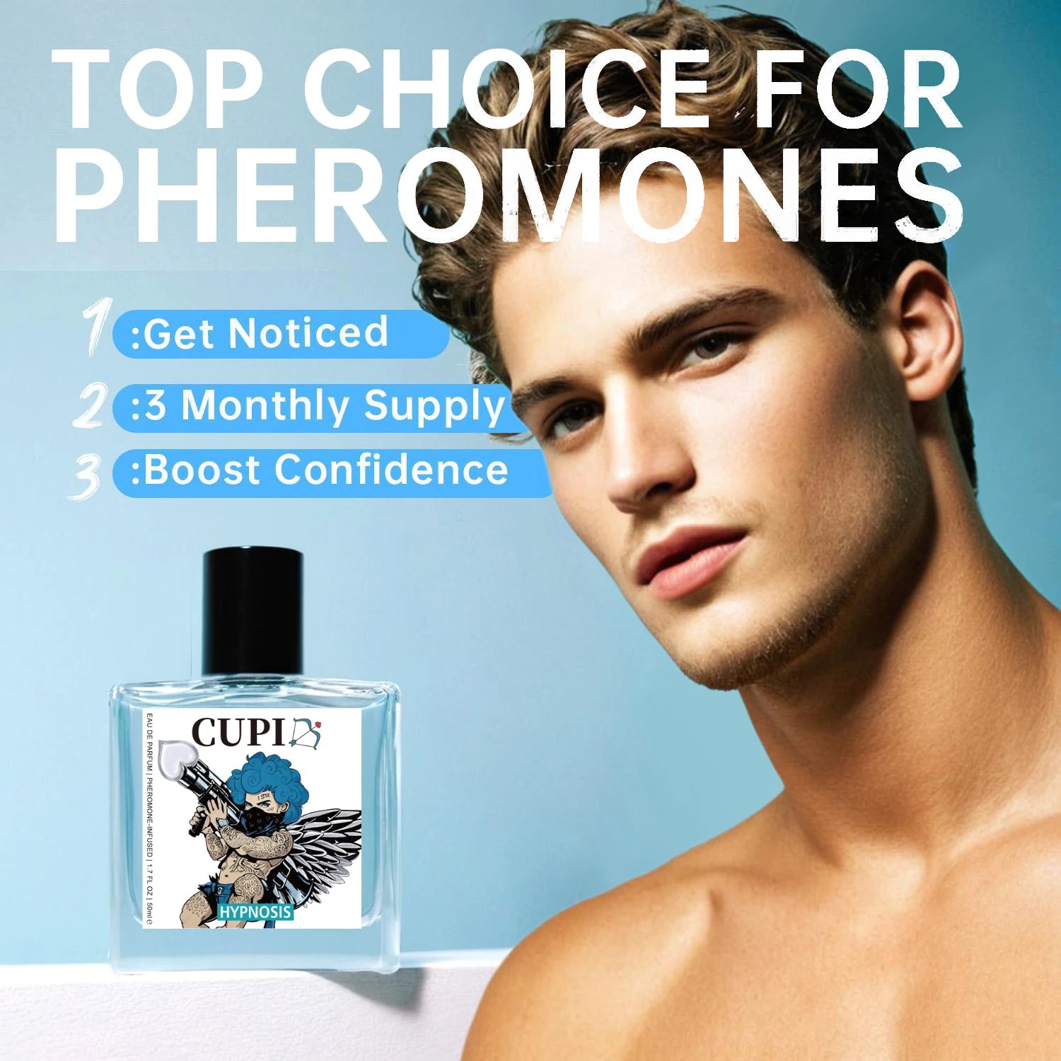 Cupid Hypnosis 50ml perfume for men, long-lasting.
