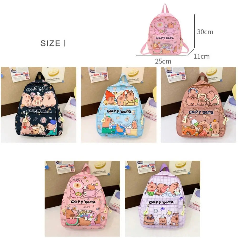 Mochila de capibara de gran capacidad, de nailon, ultraligera, para el regreso a clases.