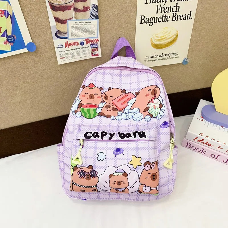 Mochila de capibara de gran capacidad, de nailon, ultraligera, para el regreso a clases.
