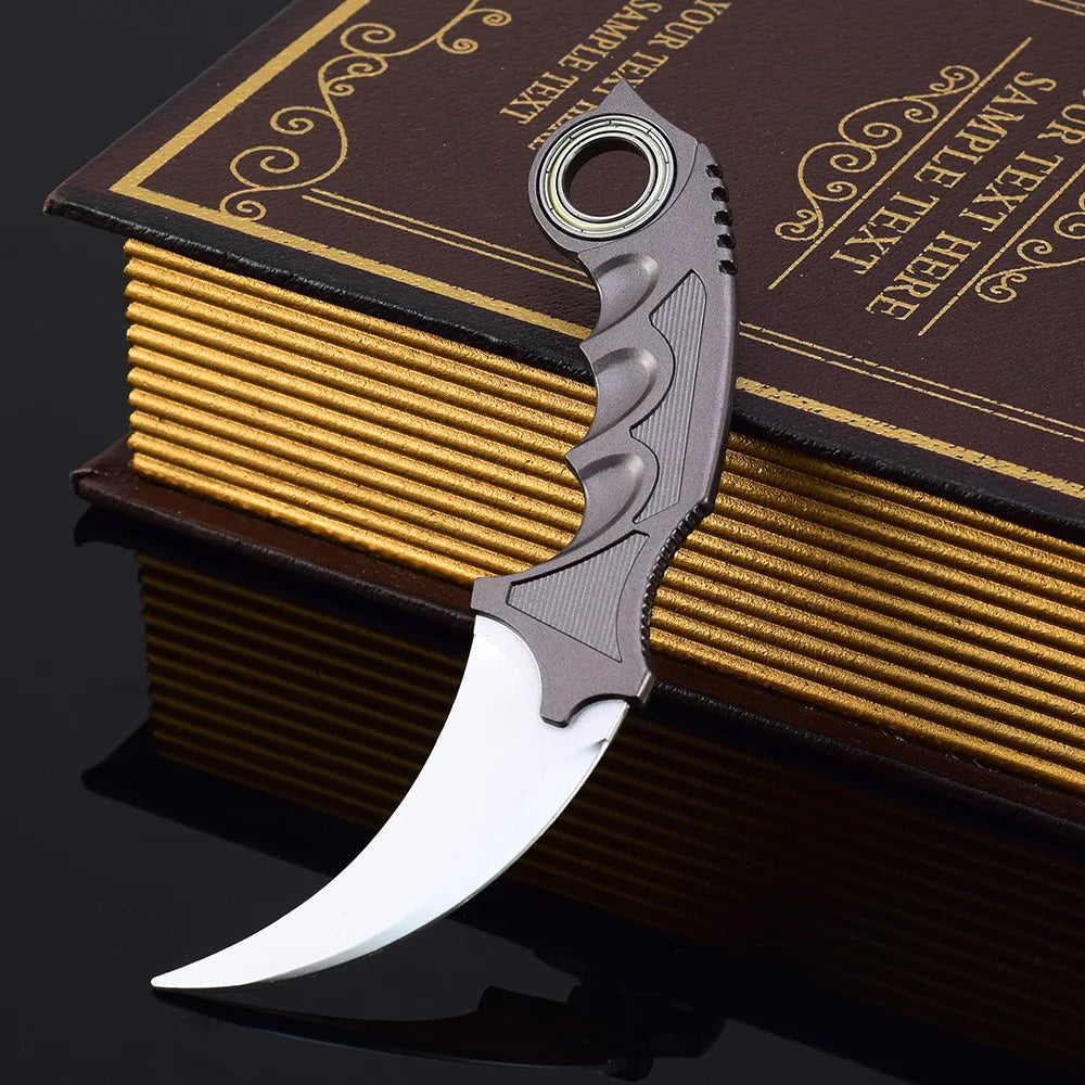 Adornos de metal para decorar de 18 cm/7,08 pulgadas, dragón azul, karambit, garra de dragón dorado.