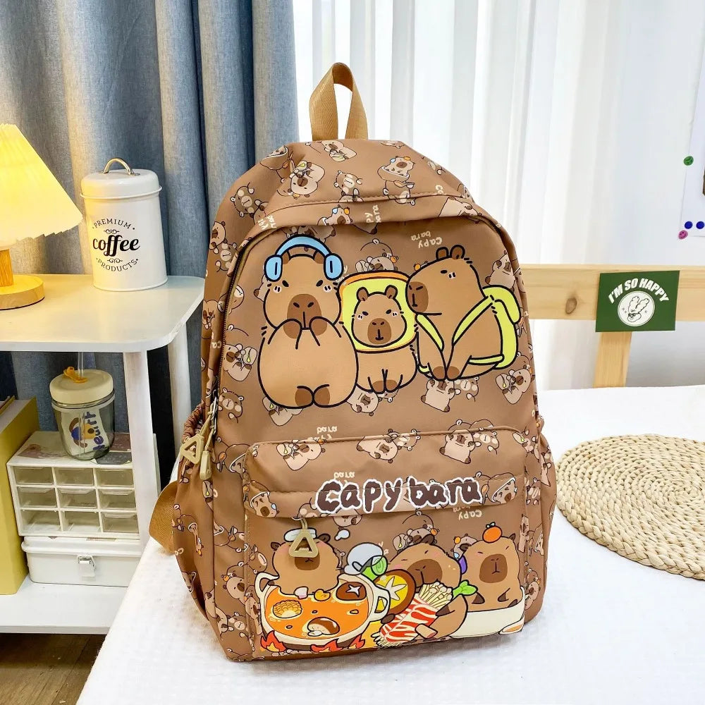 Mochila de capibara de gran capacidad, de nailon, ultraligera, para el regreso a clases.